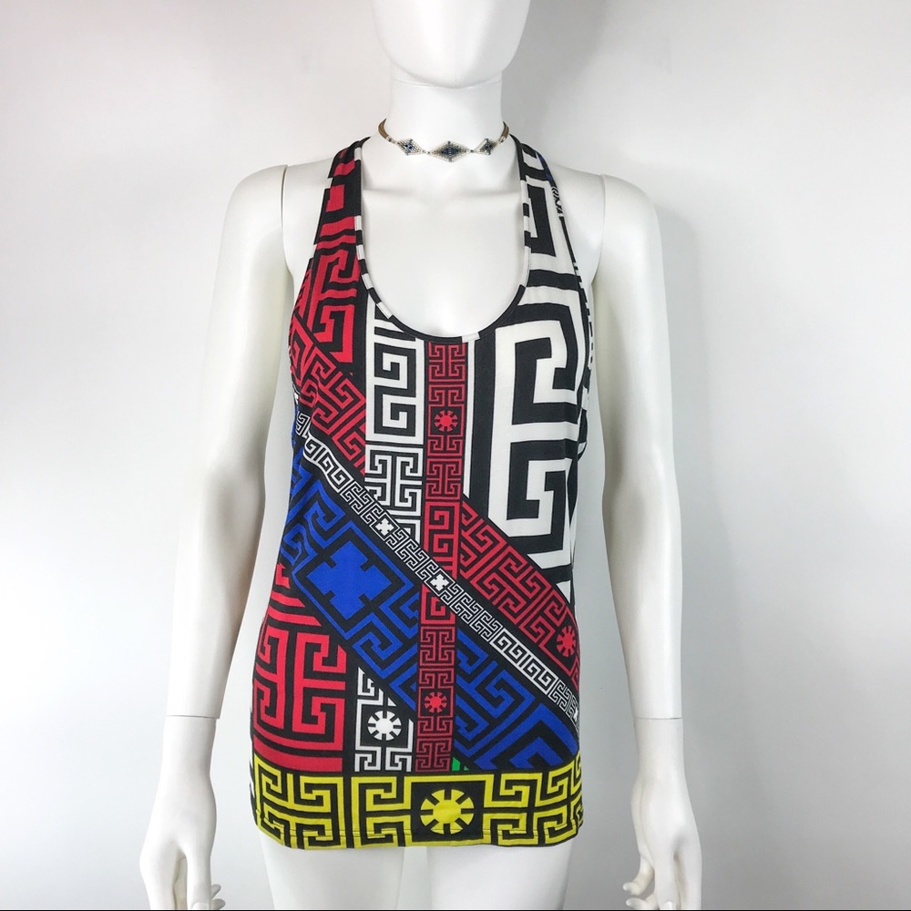 Versace Beachware Y Back Classic Print Tank Top